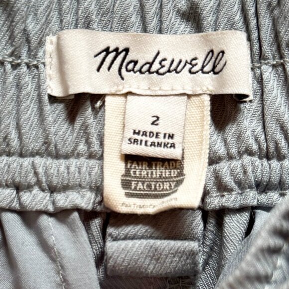 Madewell Casual Neal Straight-Leg Pleated Front Pant Lt Blue Sz 2 - Picture 3 of 4